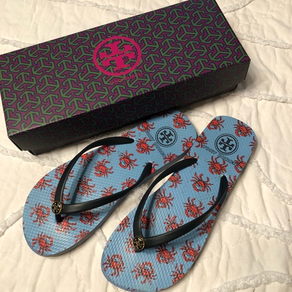 tory burch crab flip flops